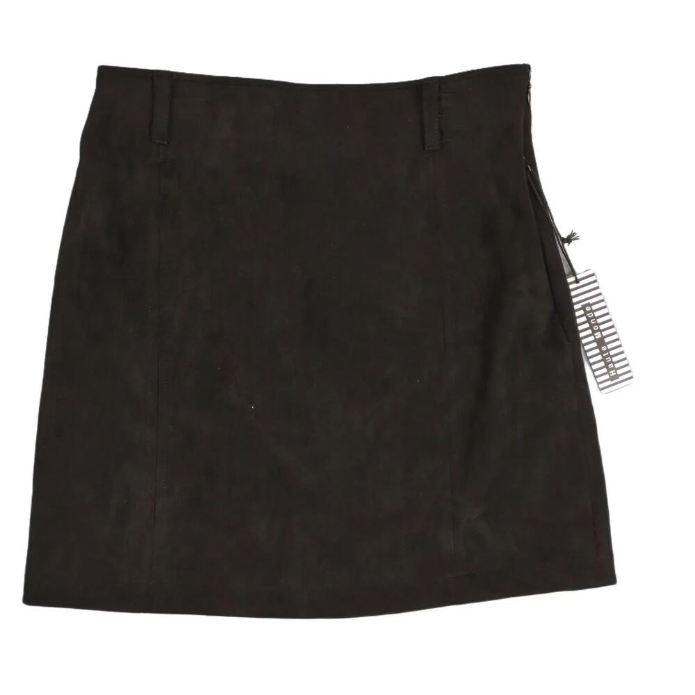 Haute Monde Black Faux‎ Suede Stretch Mini Skirt, NWT, Women's Size M